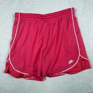 Nike Sportswear Mesh Athletic Shorts Pink White Trim Size M